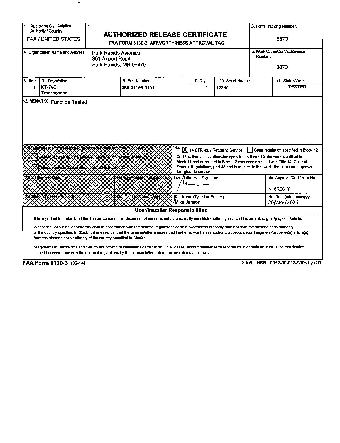 Bendix/King KT-76C Digital Mode A/C Transponder - Image 6