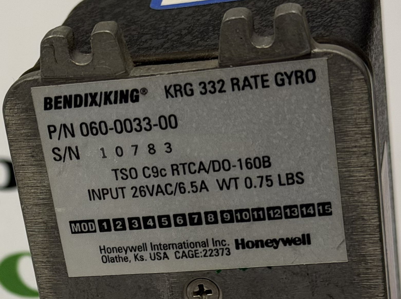 Bendix/King KRG-332 Rate Gyro - Image 5
