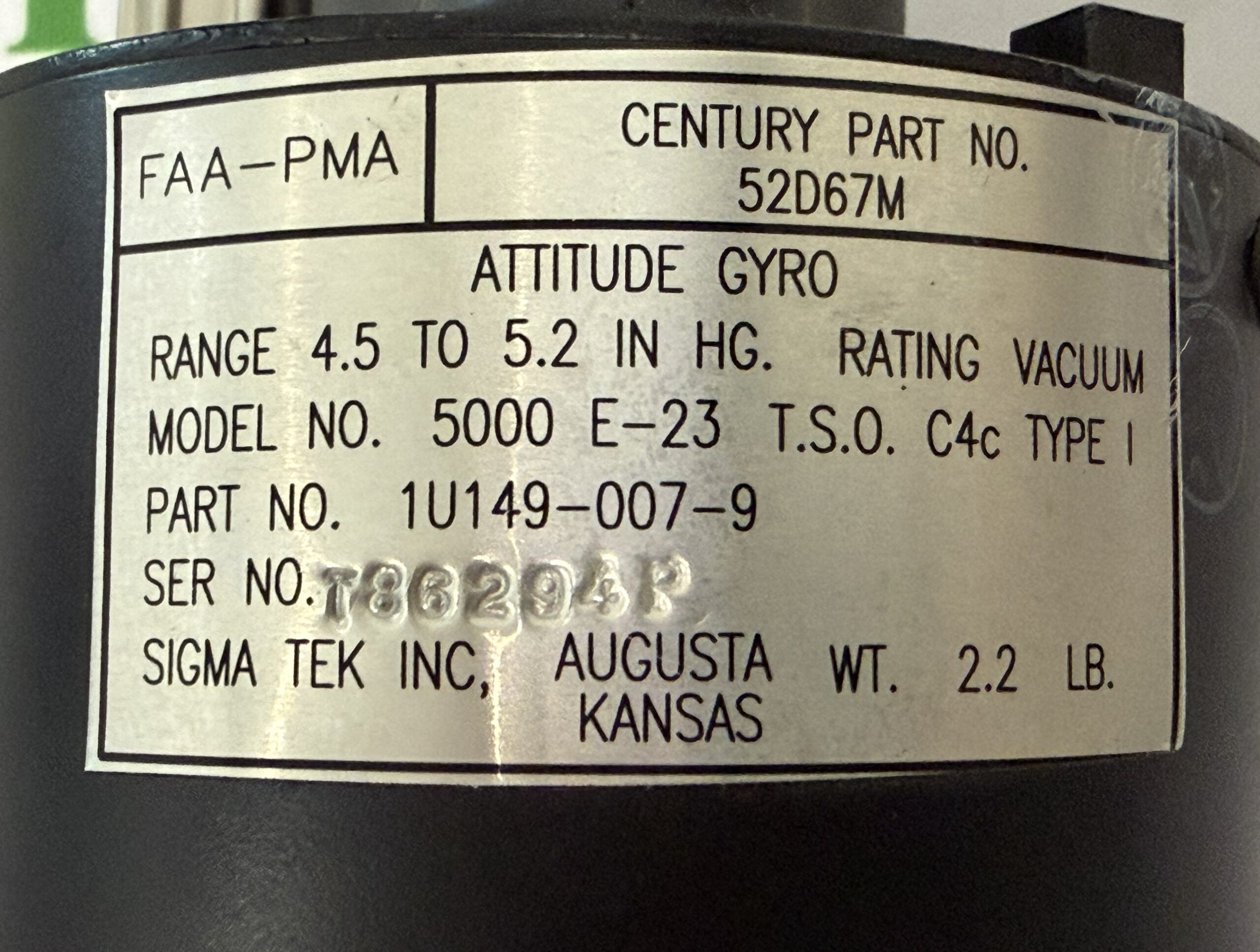 Sigma-Tek A/P Attitude Indicator - Image 4