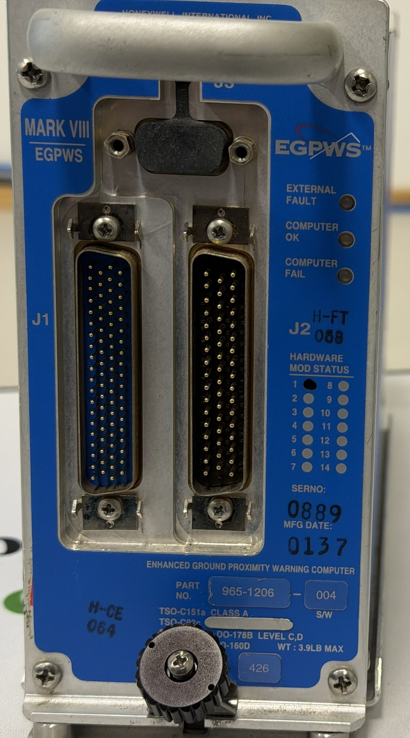 Honeywell Mark VIII Enhanced Ground Proximity Warning System Computer - Image 3