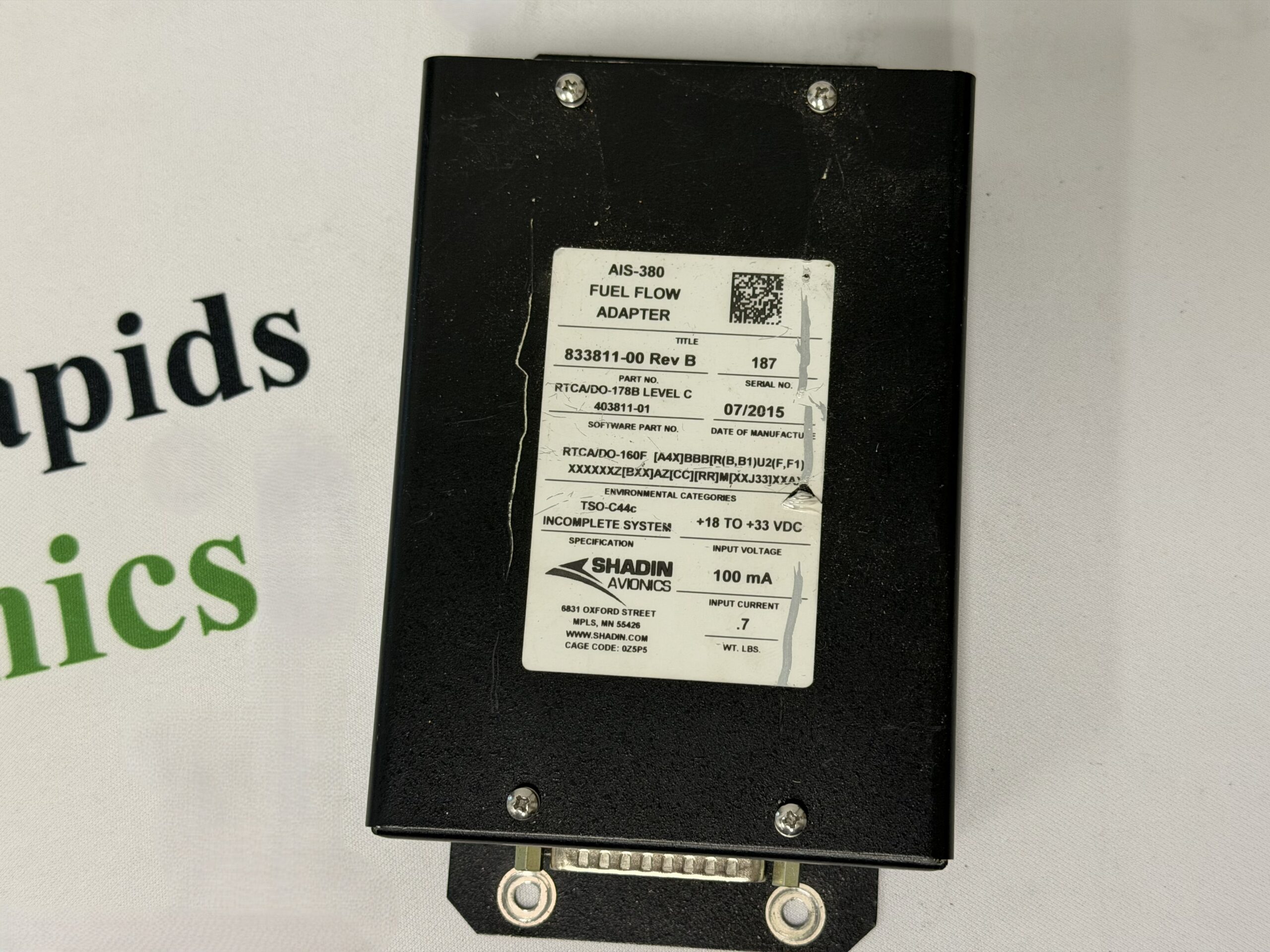 Shadin Avionics AIS-380 DC Fuel Flow Adapter - Image 4