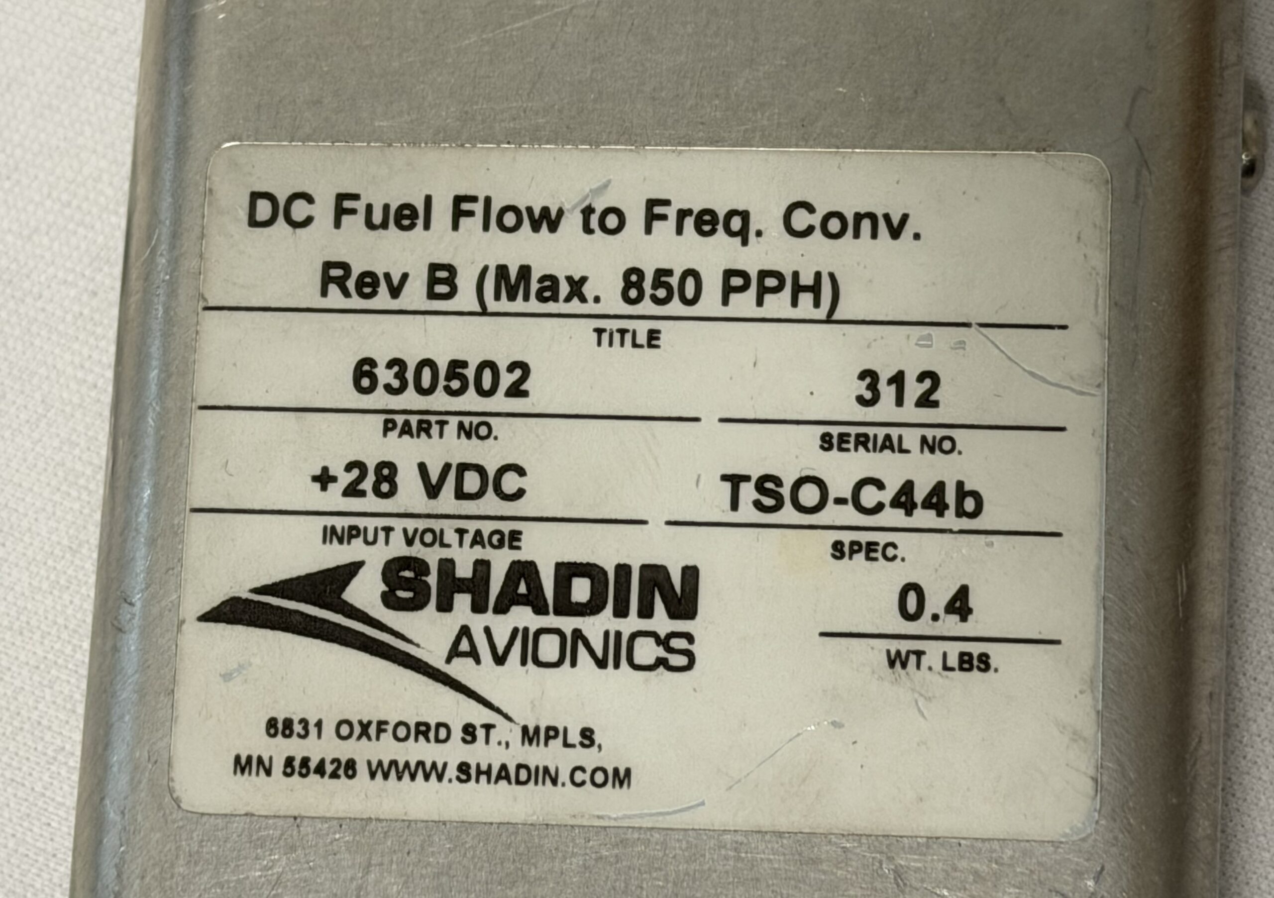 Shadin Avionics DC Fuel Flow to Frequency Converter - Image 3