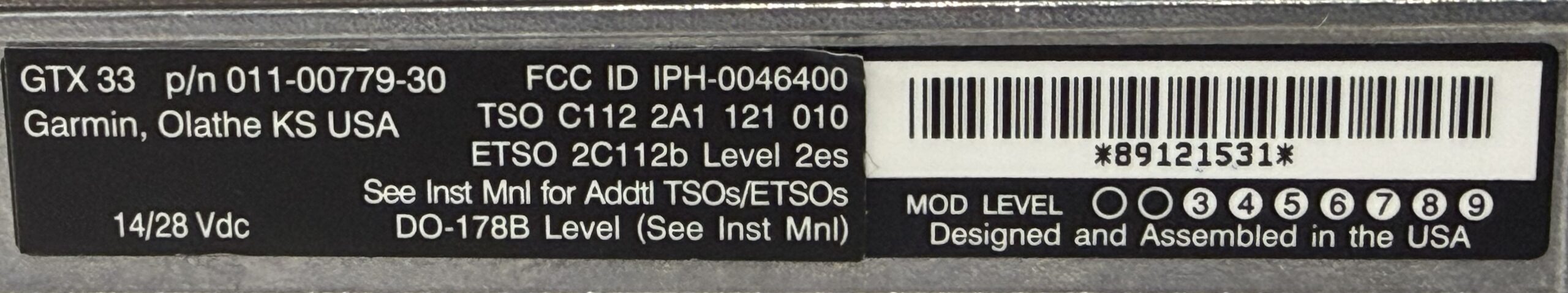 Garmin GTX 33ES Remote Mounted Mode S with Extended Squitter - Image 3